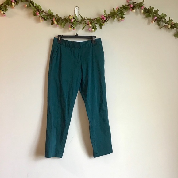 Max Studio Forest green crop/ankle pants sz 6 - Picture 2 of 5